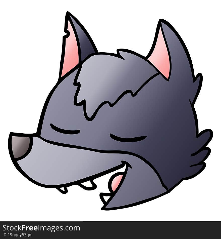 cartoon wolf face. cartoon wolf face