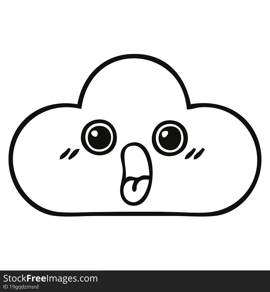 line drawing cartoon cloud