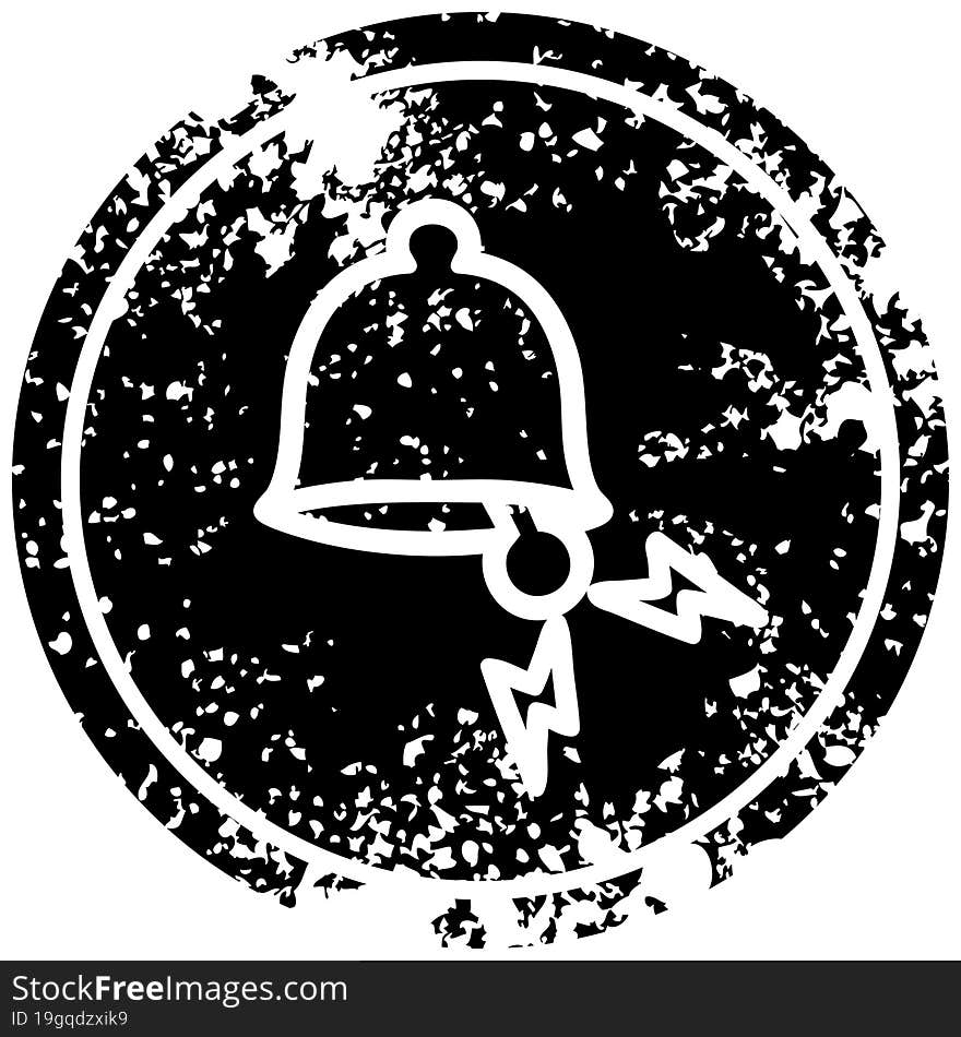 ringing bell distressed icon symbol