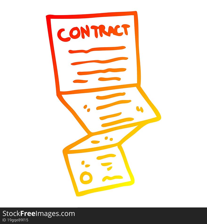 warm gradient line drawing cartoon complicated contract