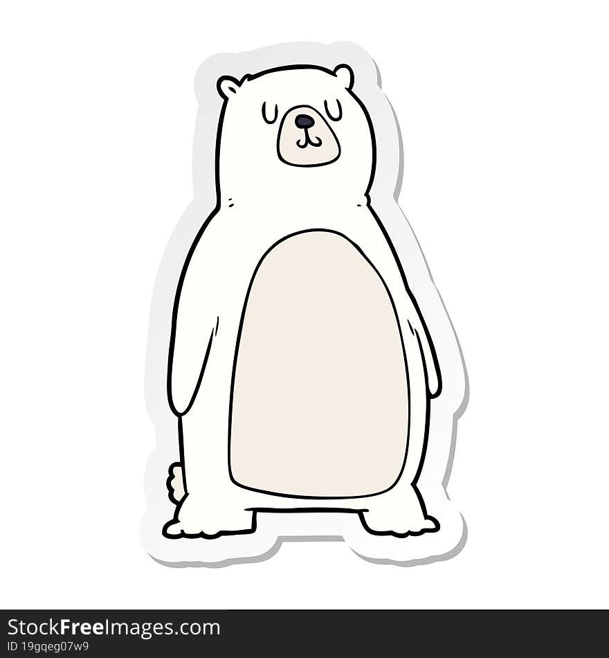 distressed sticker of a cartoon polar bear