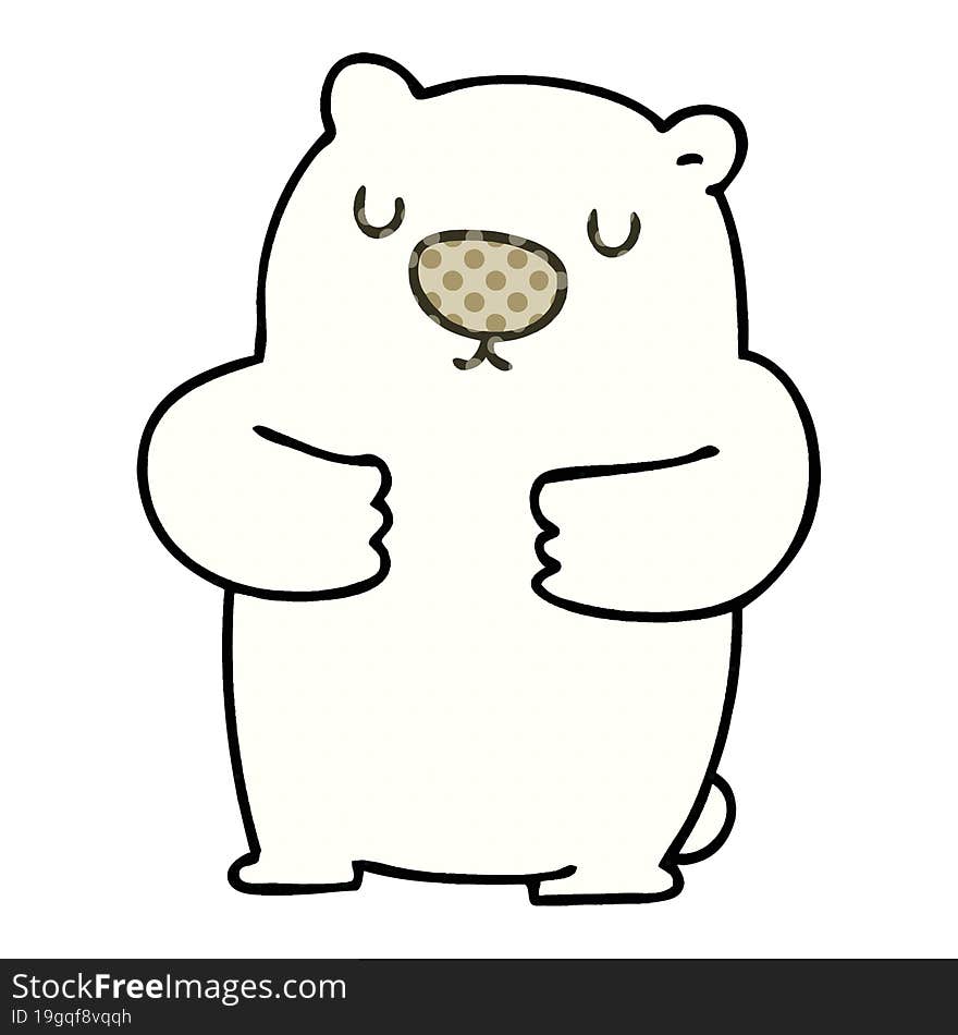 quirky comic book style cartoon polar bear