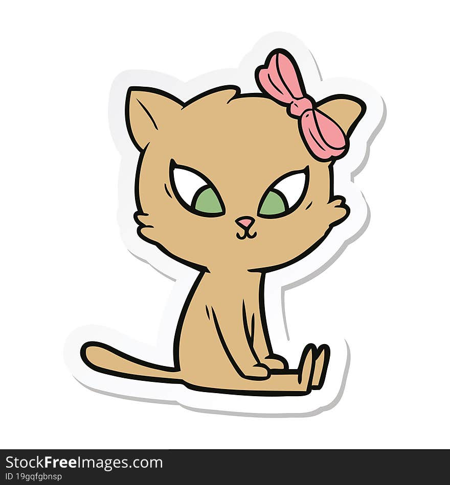 Sticker Of A Cartoon Cat