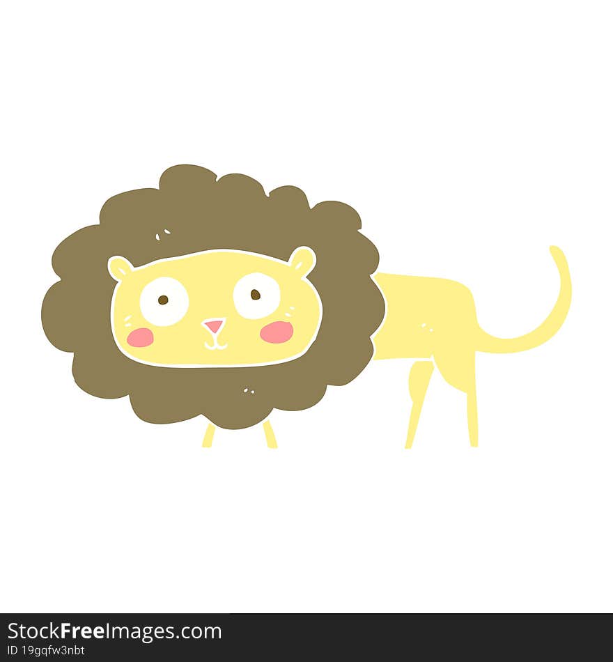 flat color illustration of lion. flat color illustration of lion