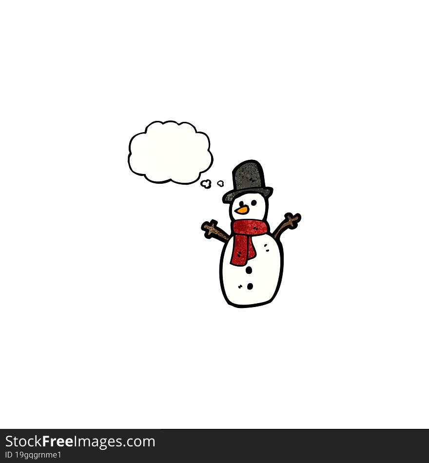 Snowman With Thought Bubble