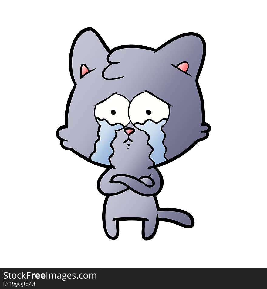 cartoon crying cat. cartoon crying cat