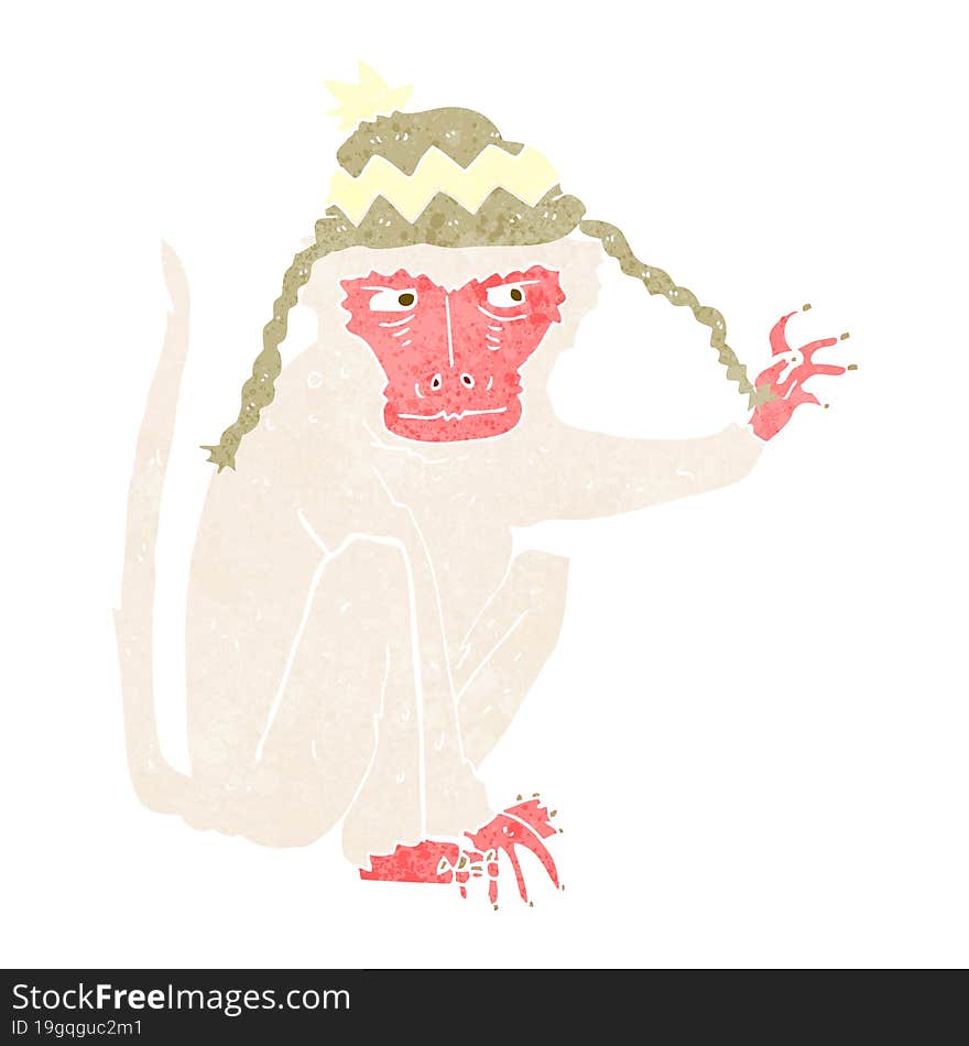 Cartoon Monkey Wearing Hat