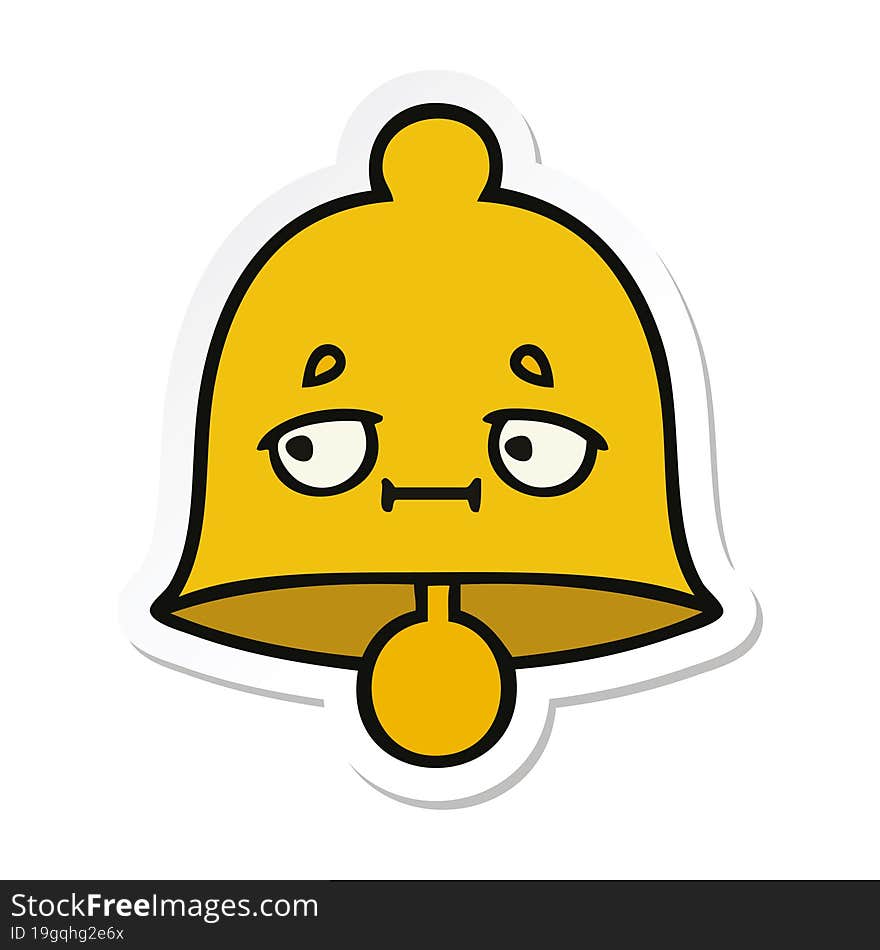 Sticker Of A Cute Cartoon Bell