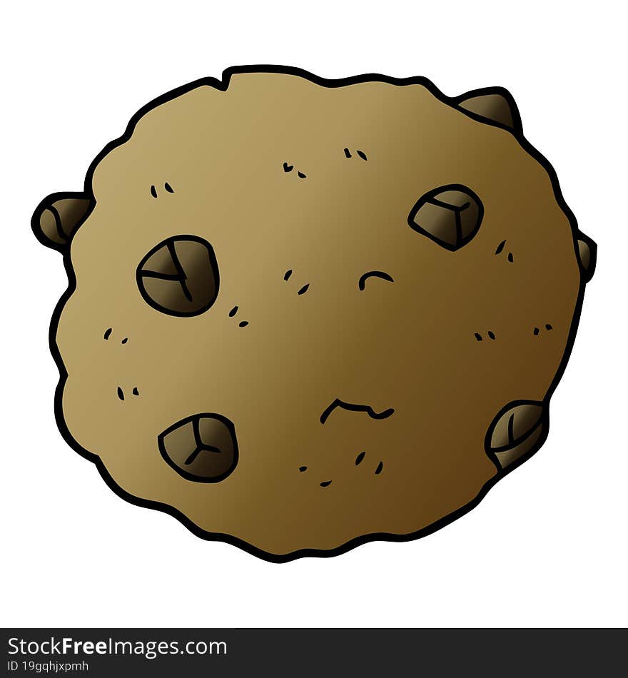 Cartoon Doodle Chocolate Chip Cookie