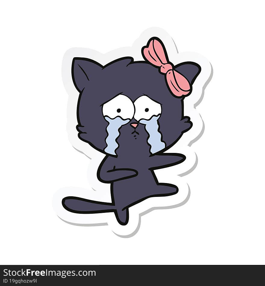 sticker of a cartoon cat