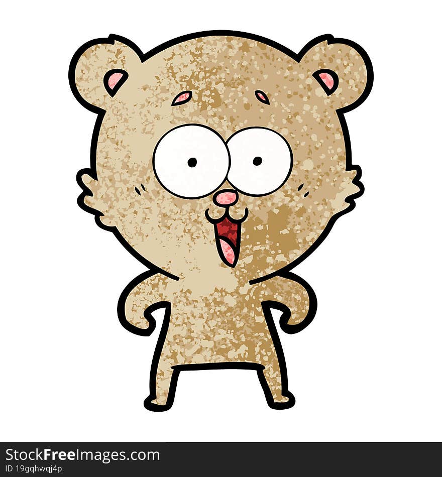 laughing teddy  bear cartoon. laughing teddy  bear cartoon