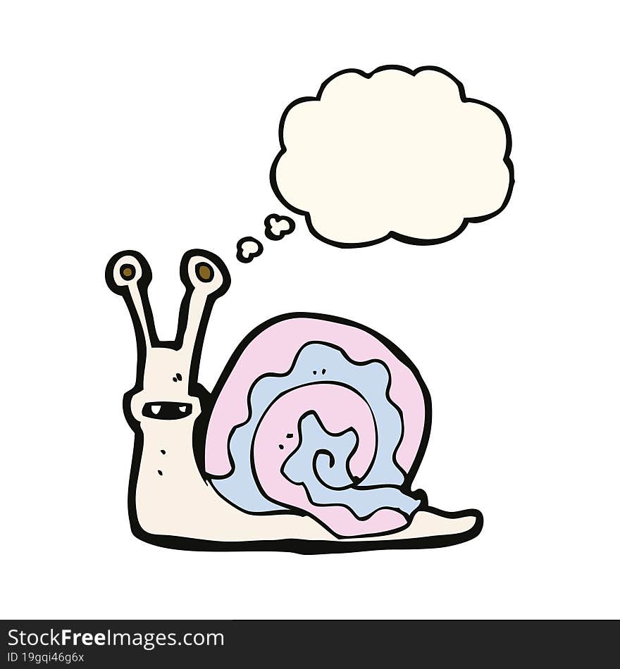 cartoon snail with thought bubble