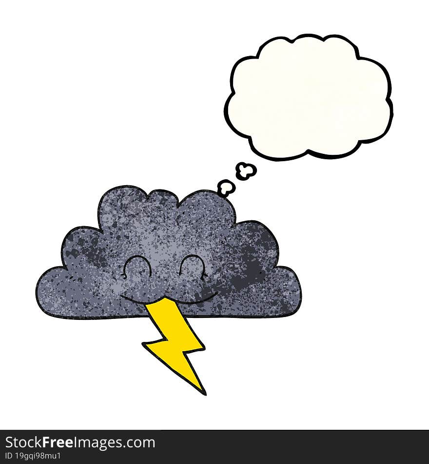 thought bubble textured cartoon storm cloud