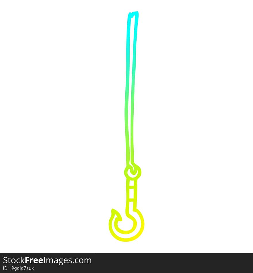 cold gradient line drawing cartoon hook