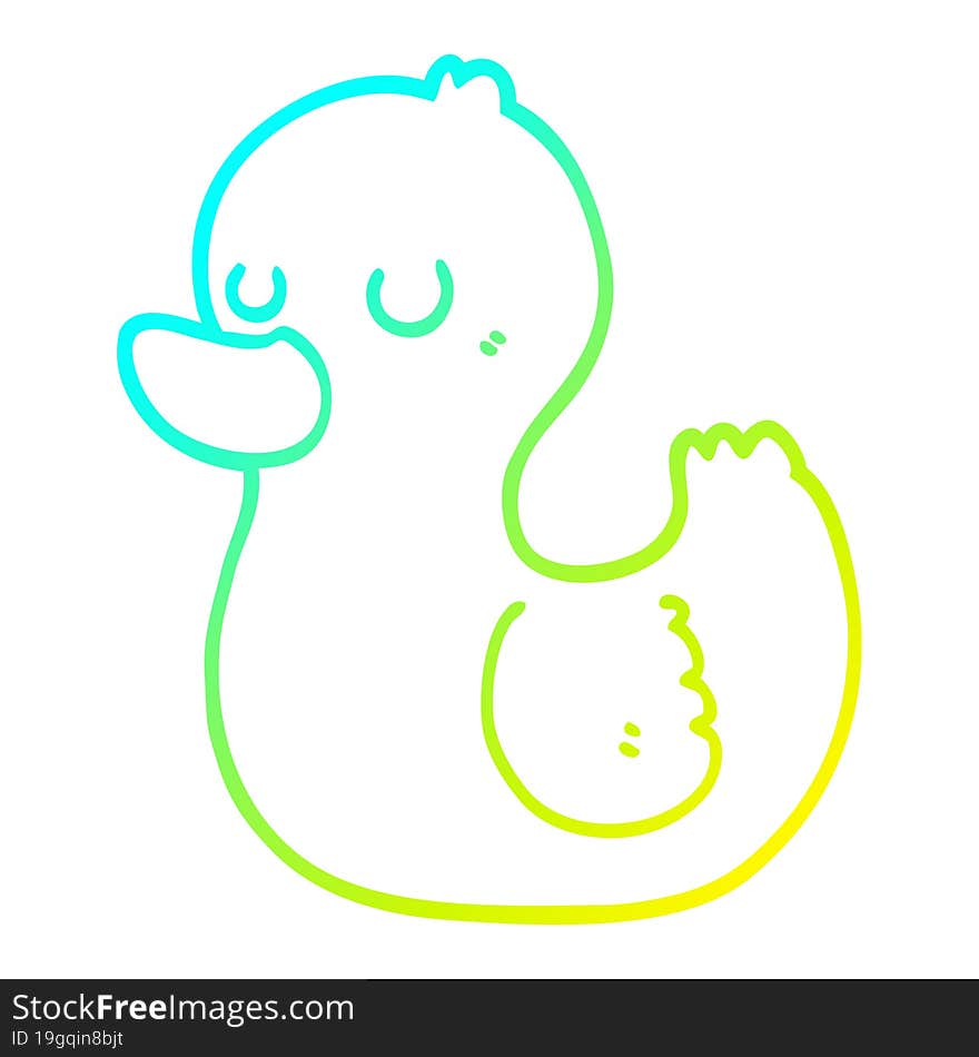 cold gradient line drawing cartoon duck