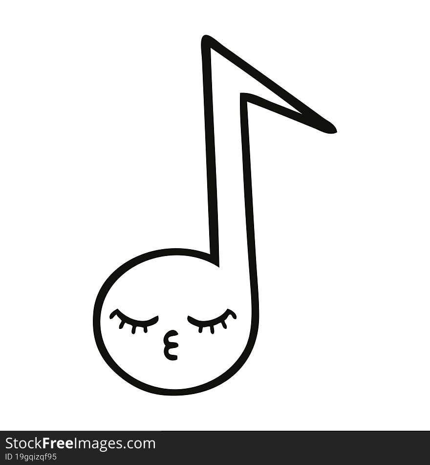 line drawing cartoon musical note