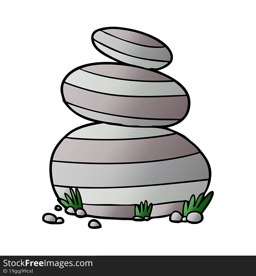 cartoon large stacked stones. cartoon large stacked stones