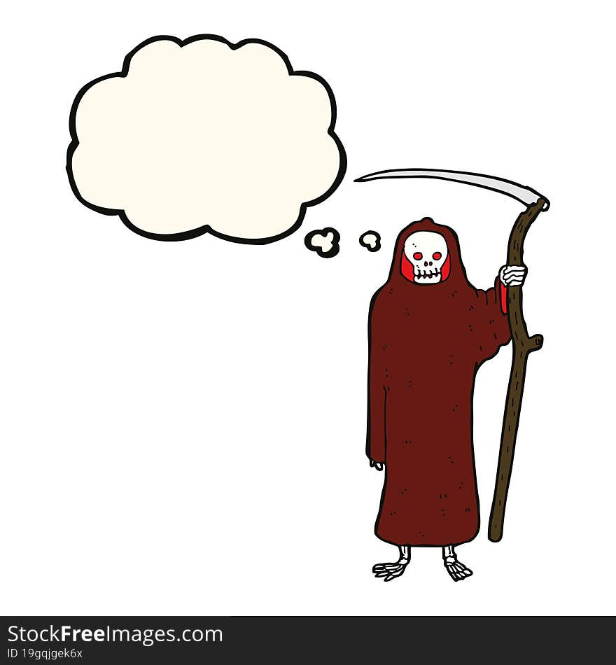 death cartoon with thought bubble