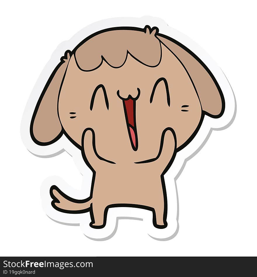 sticker of a cute cartoon dog