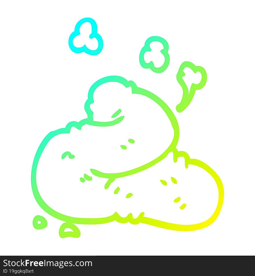 cold gradient line drawing cartoon poop