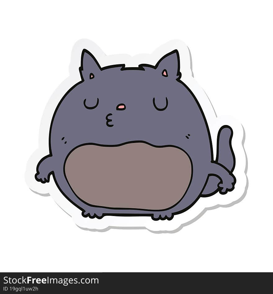 sticker of a cartoon cat