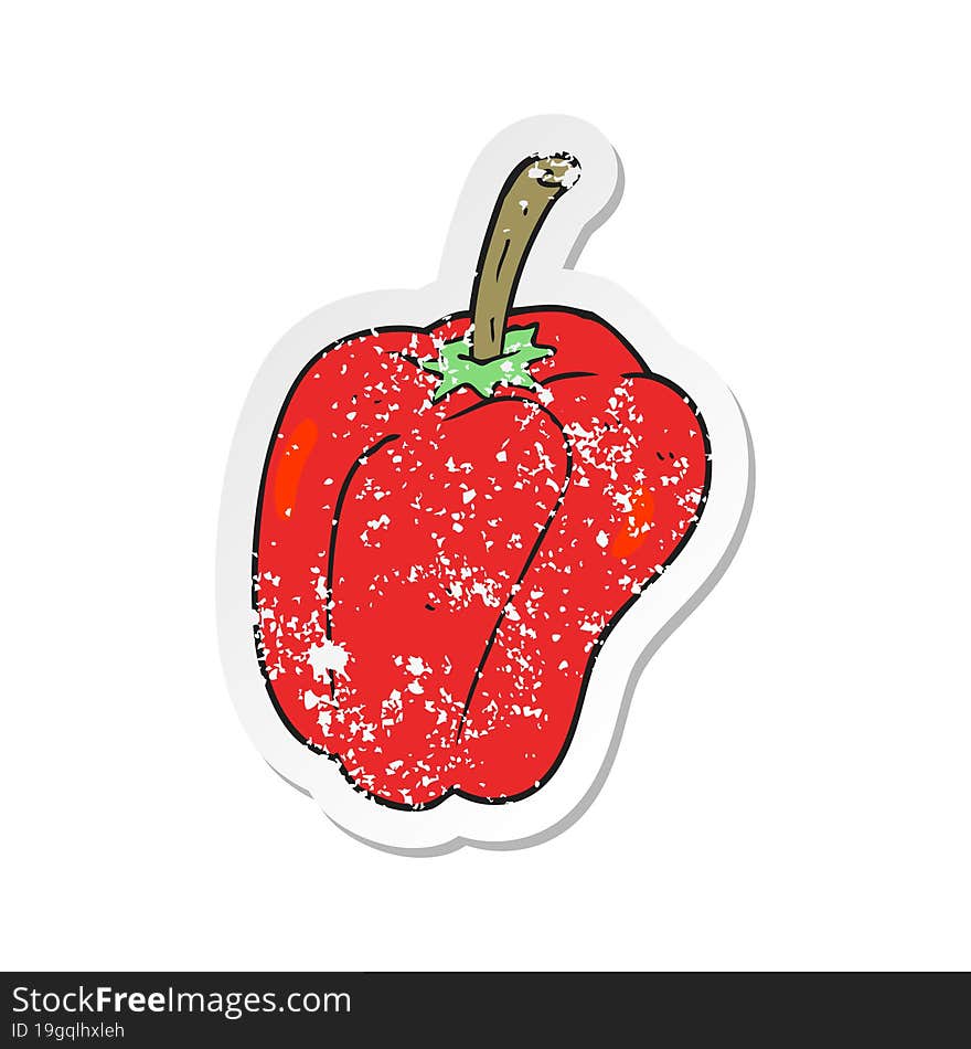 retro distressed sticker of a cartoon pepper