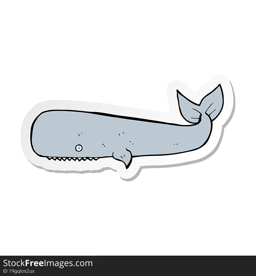 sticker of a cartoon whale