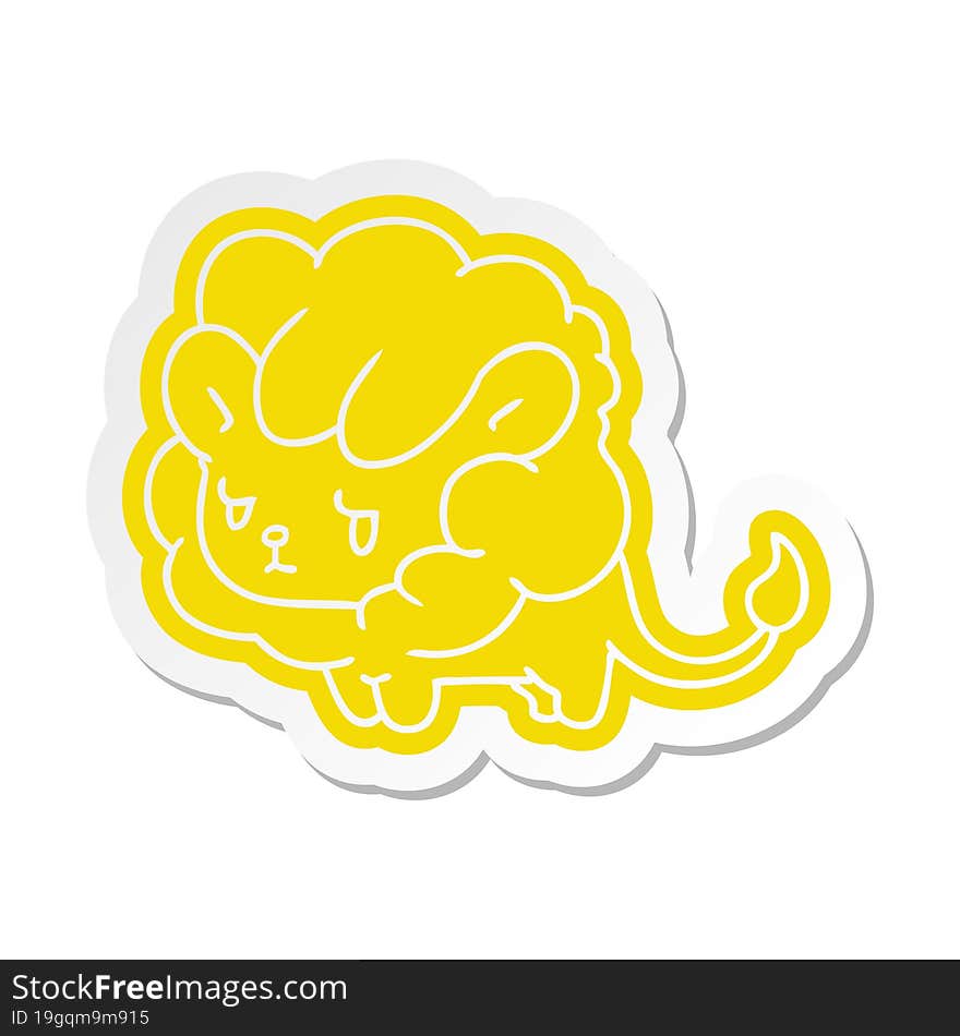 cartoon sticker kawaii cute lion cub