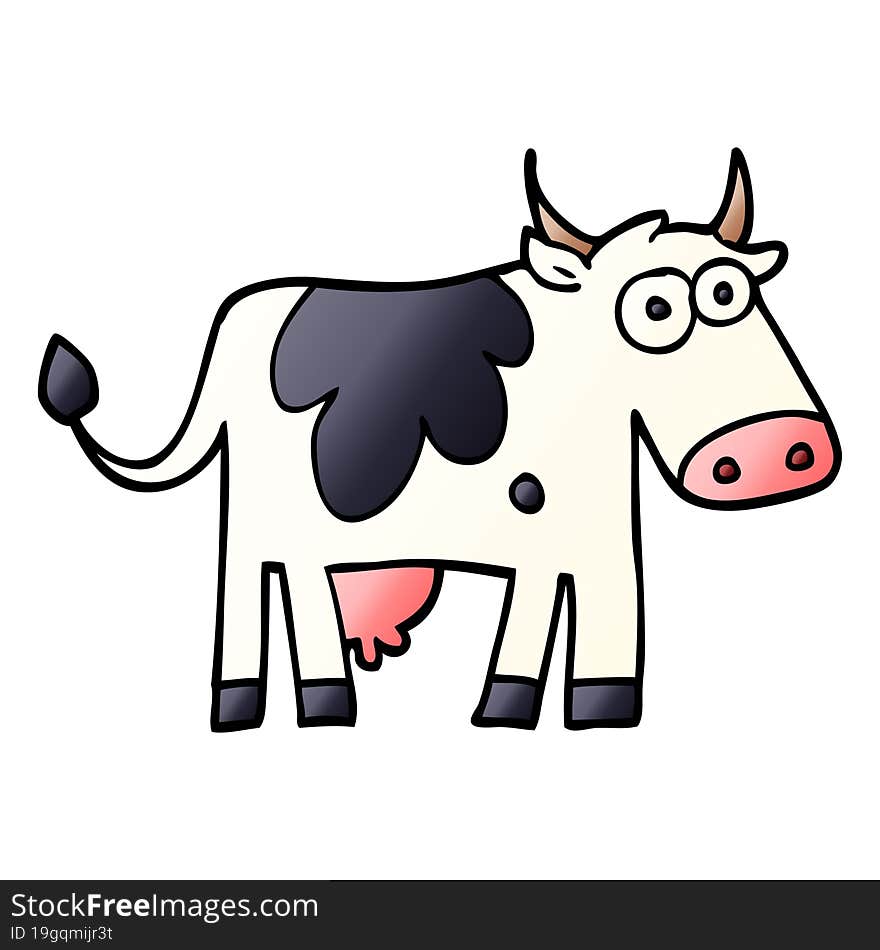 Cartoon Doodle Farm Cow