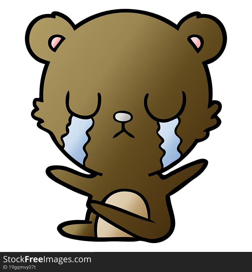 crying cartoon bear. crying cartoon bear