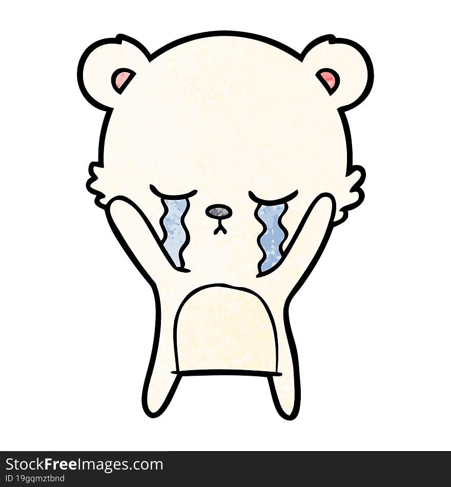 crying cartoon polarbear. crying cartoon polarbear