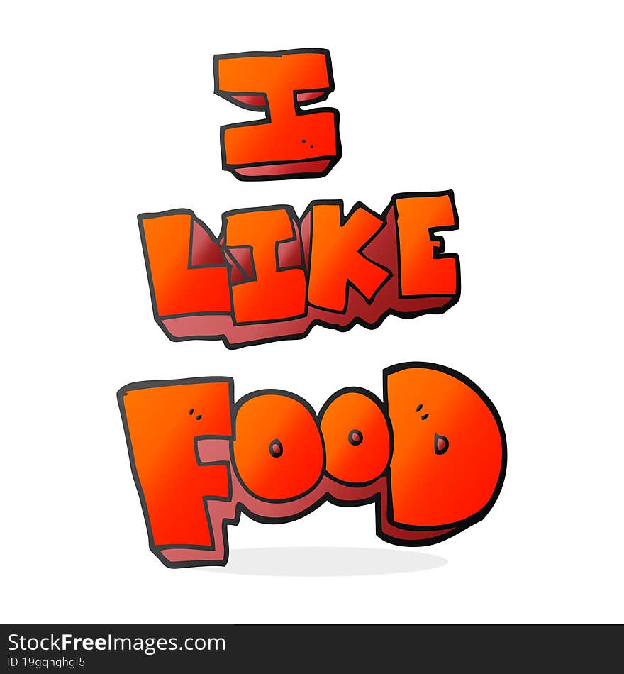 cartoon i like food symbol