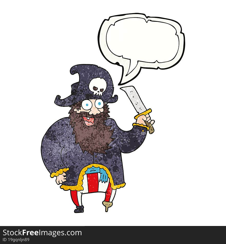 speech bubble textured cartoon pirate captain