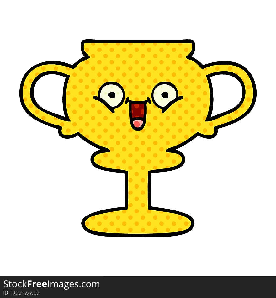 Comic Book Style Cartoon Trophy