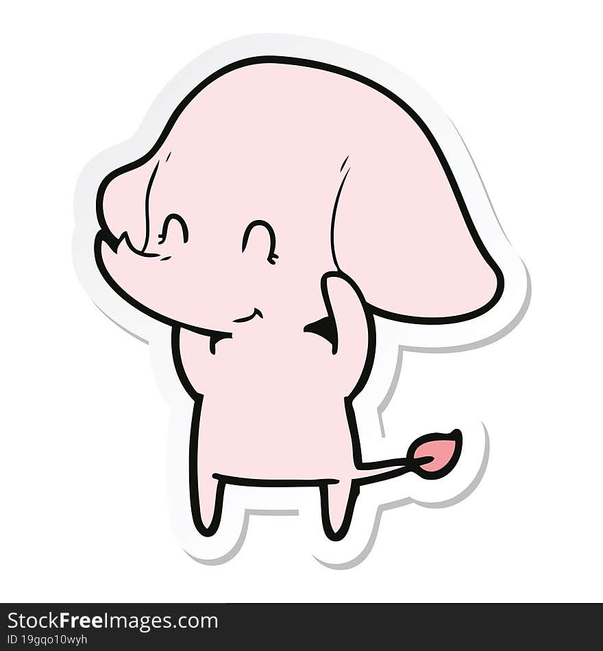 sticker of a cute cartoon elephant