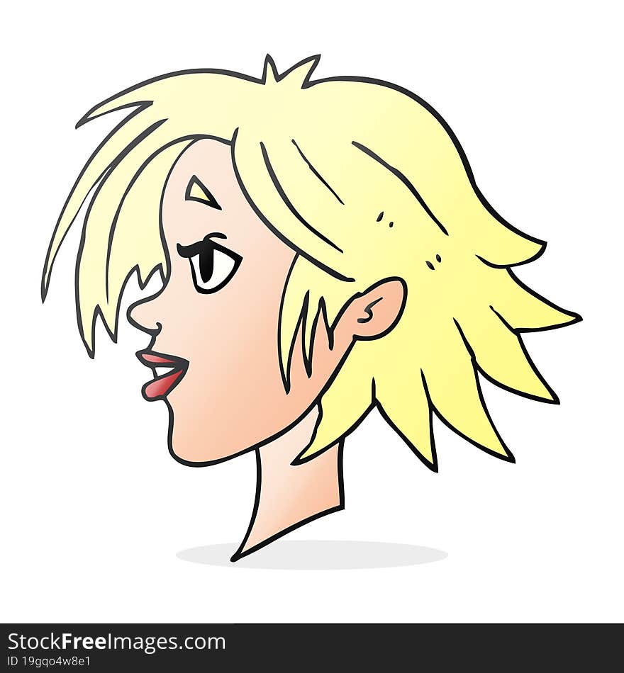 Cartoon Happy Female Face