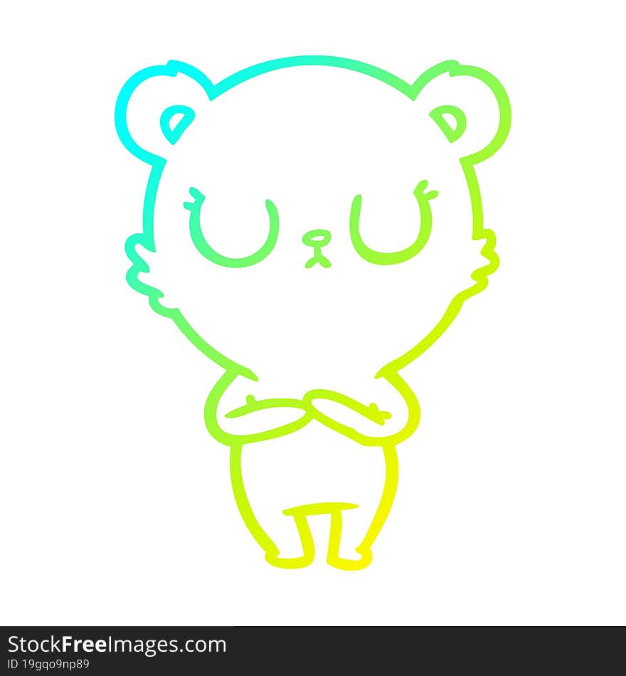 cold gradient line drawing peaceful cartoon polar bear