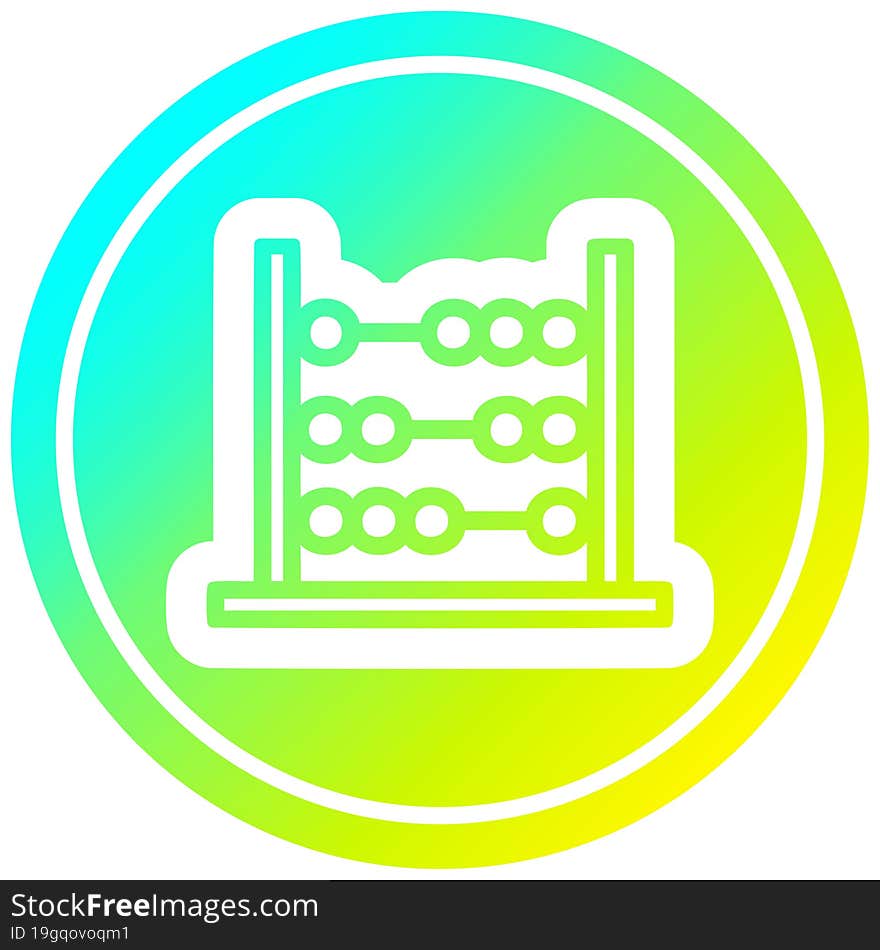 traditional abacus in cold gradient spectrum