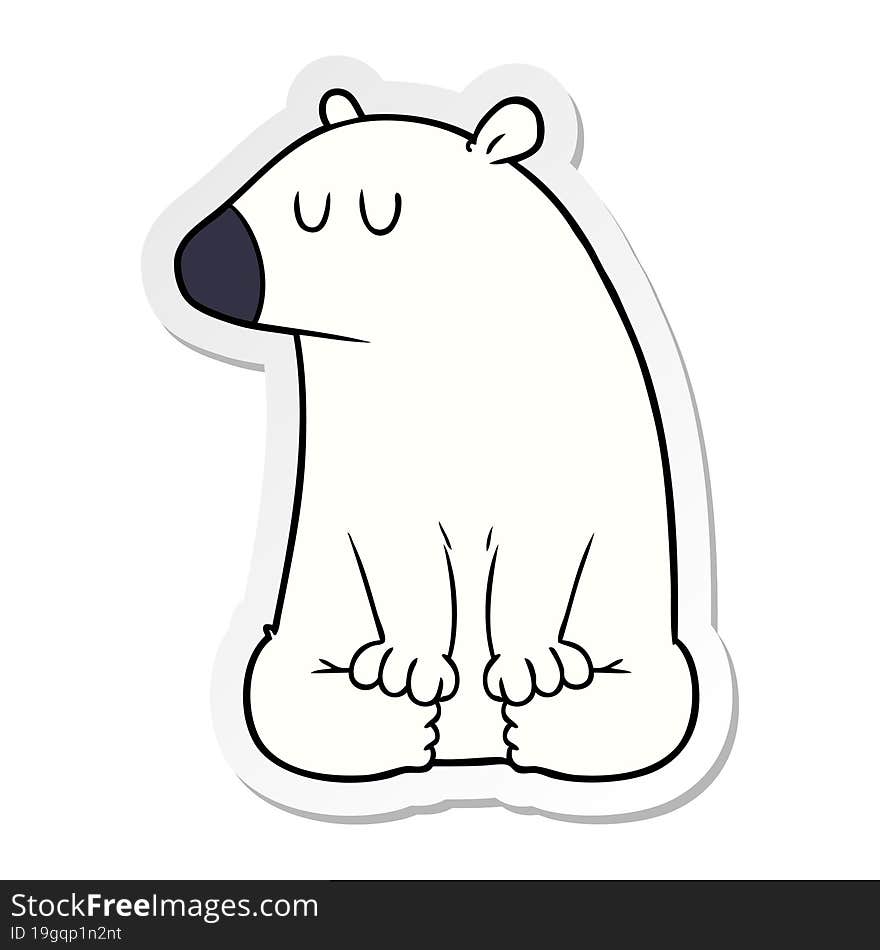 distressed sticker of a polar bear cartoon