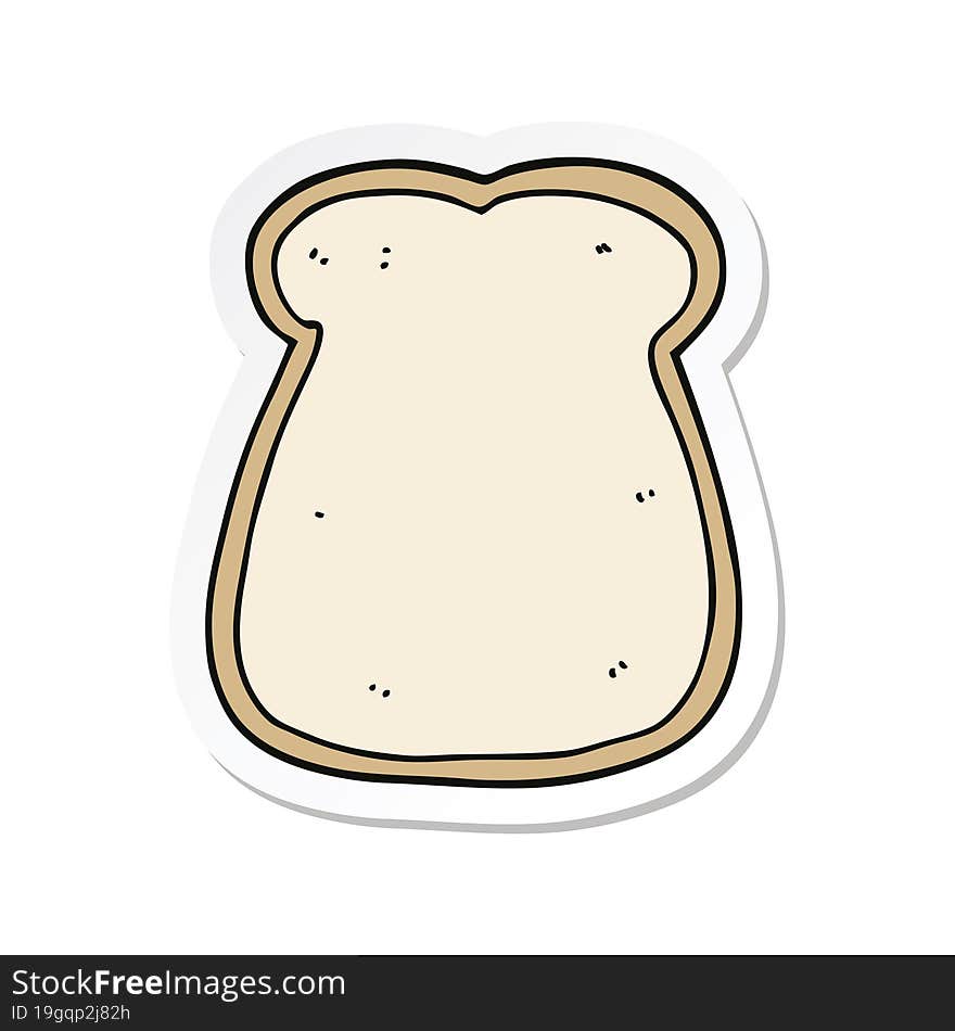 sticker of a cartoon slice of bread