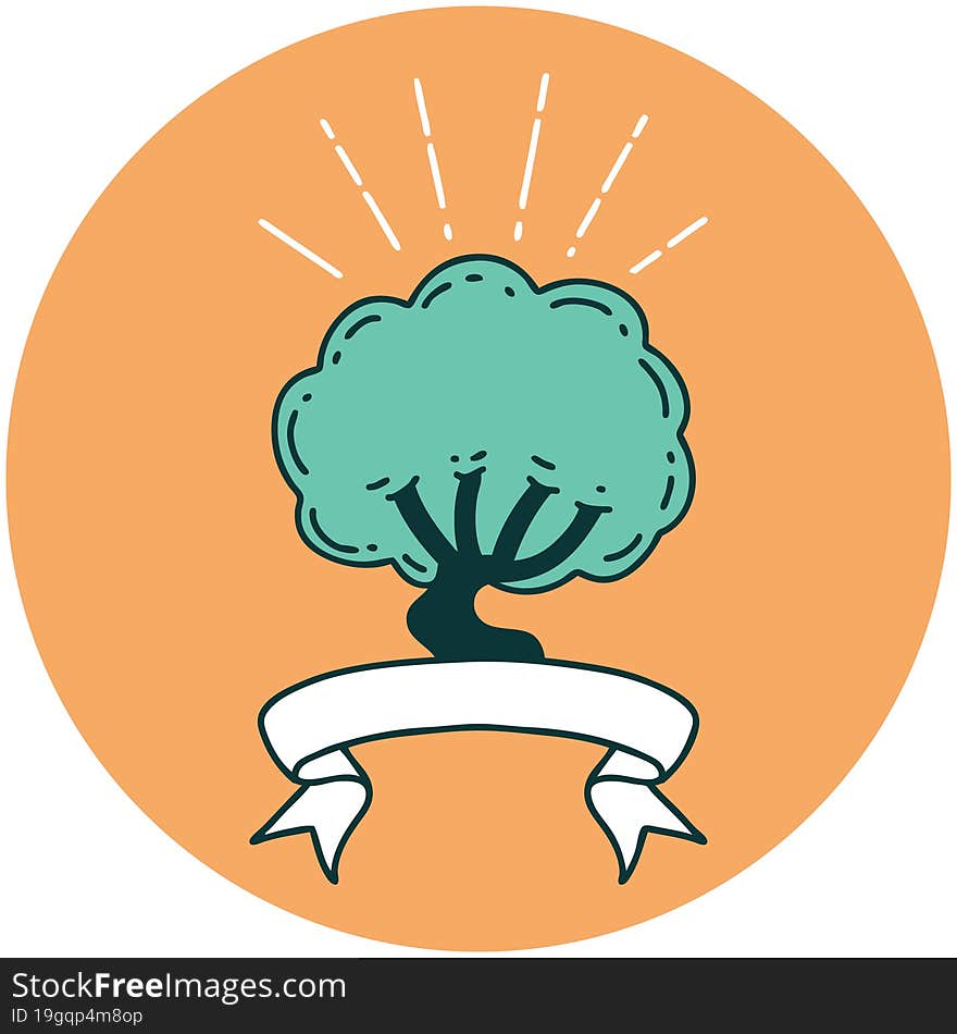 icon of tattoo style tree