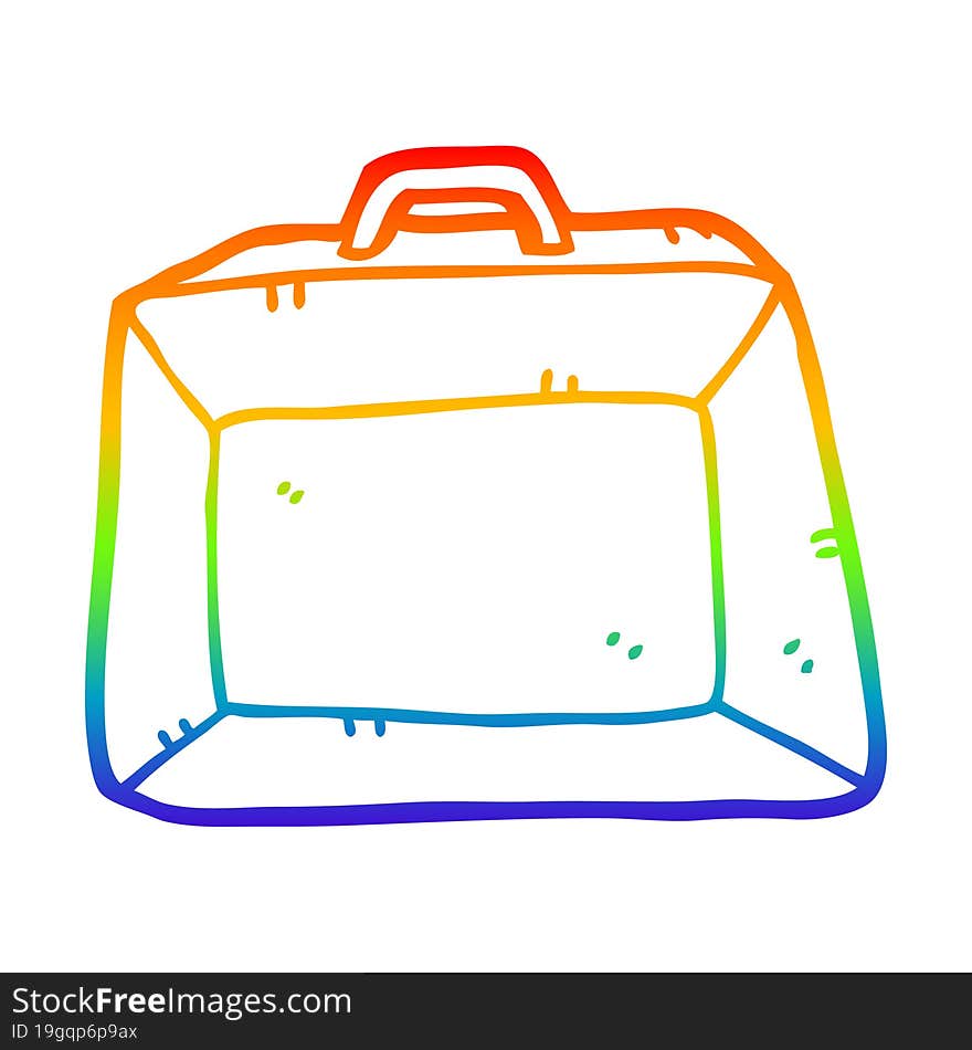 rainbow gradient line drawing cartoon budget briefcase