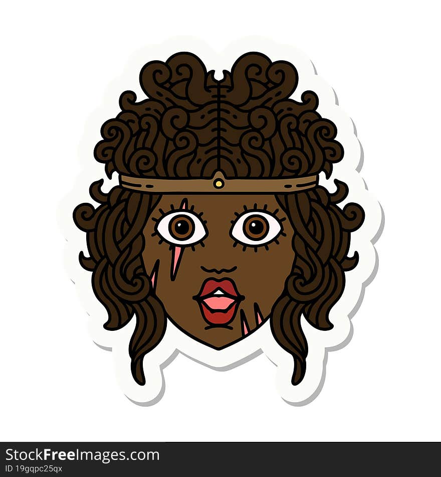 human barbarian character sticker