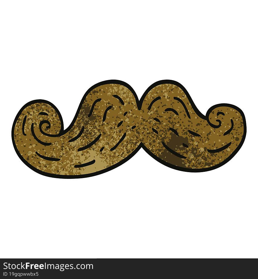 cartoon doodle curly mustache