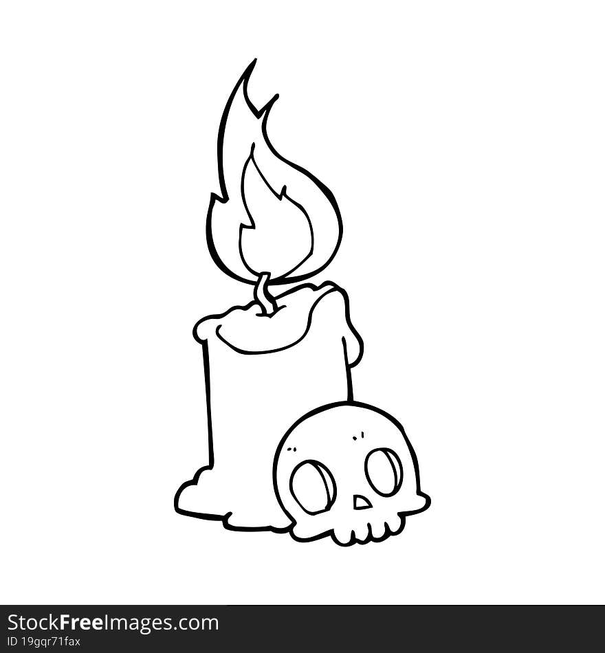 Cartoon Skull And Candle