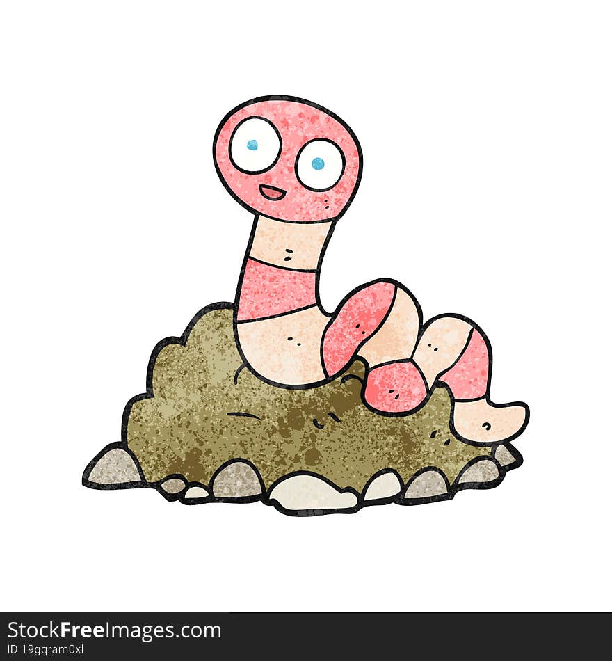 textured cartoon earthworm