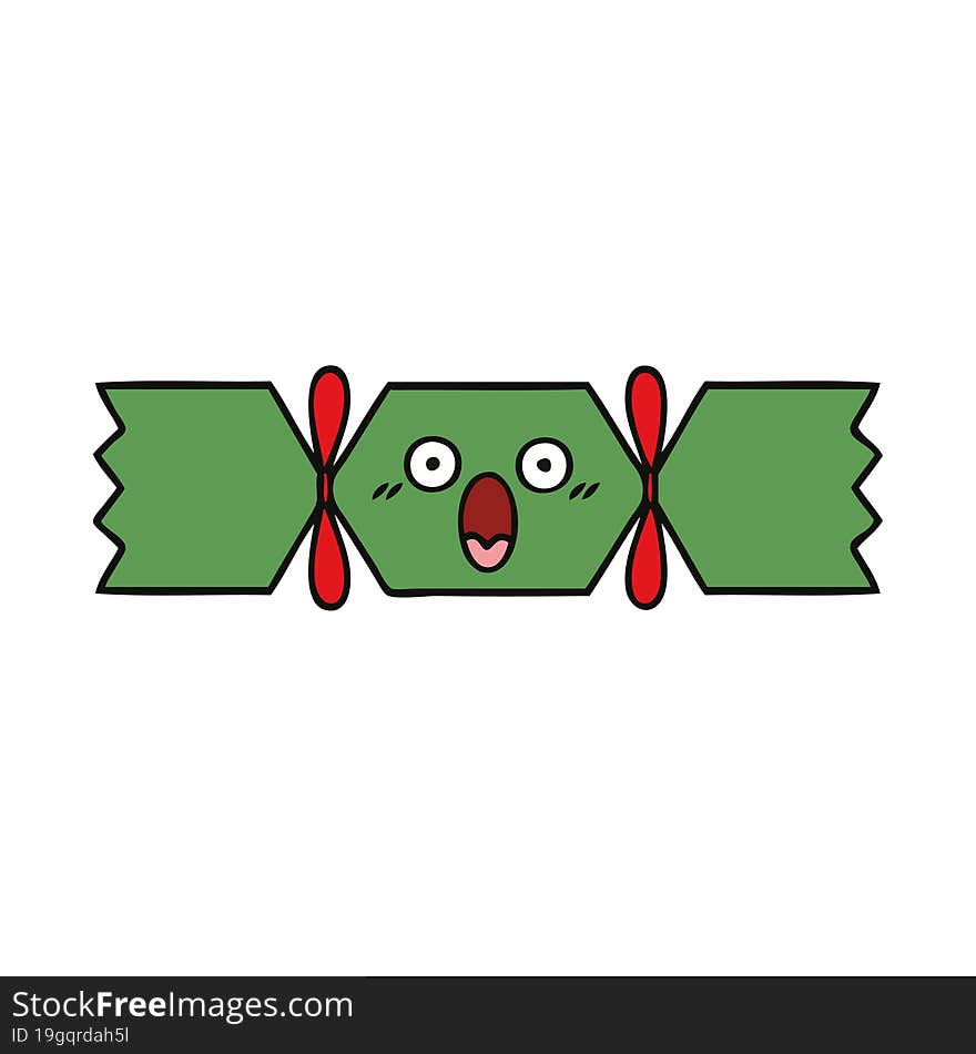 cute cartoon of a christmas cracker