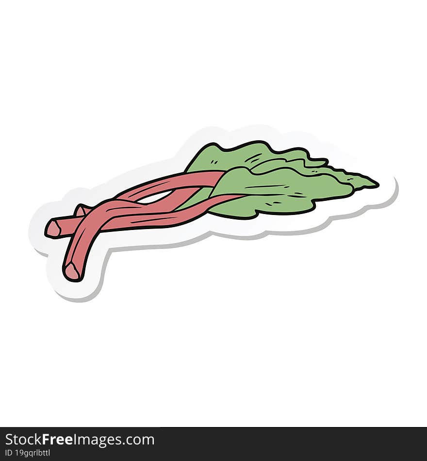 sticker of a cartoon rhubarb