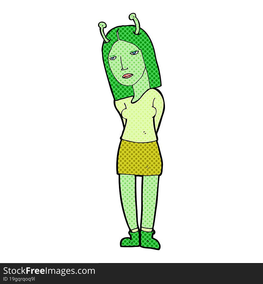 cartoon alien woman