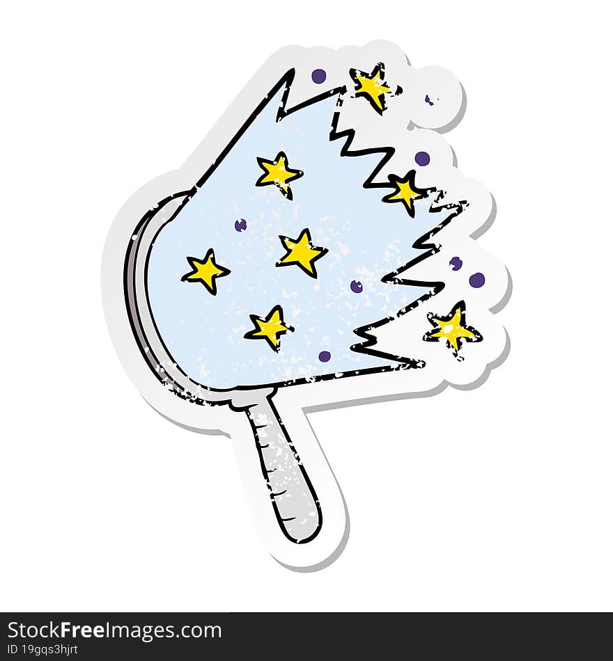 Distressed Sticker Of A Cartoon Magic Mirror